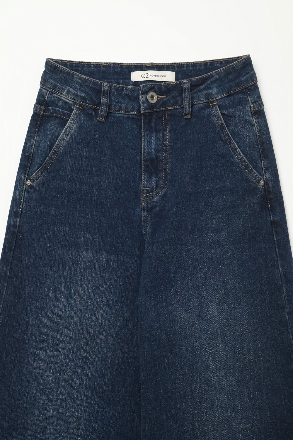 Super wide leg jeans in mid-wash - Denim