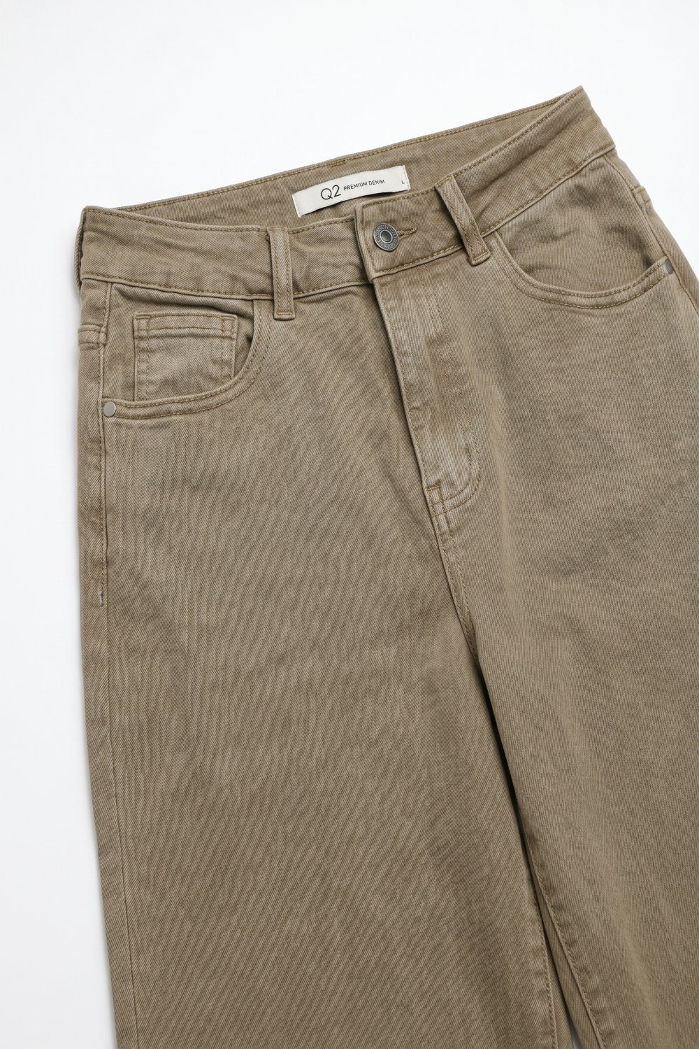 dark beige Wide Leg pants in Stretch Denim - Coloured Jeans
