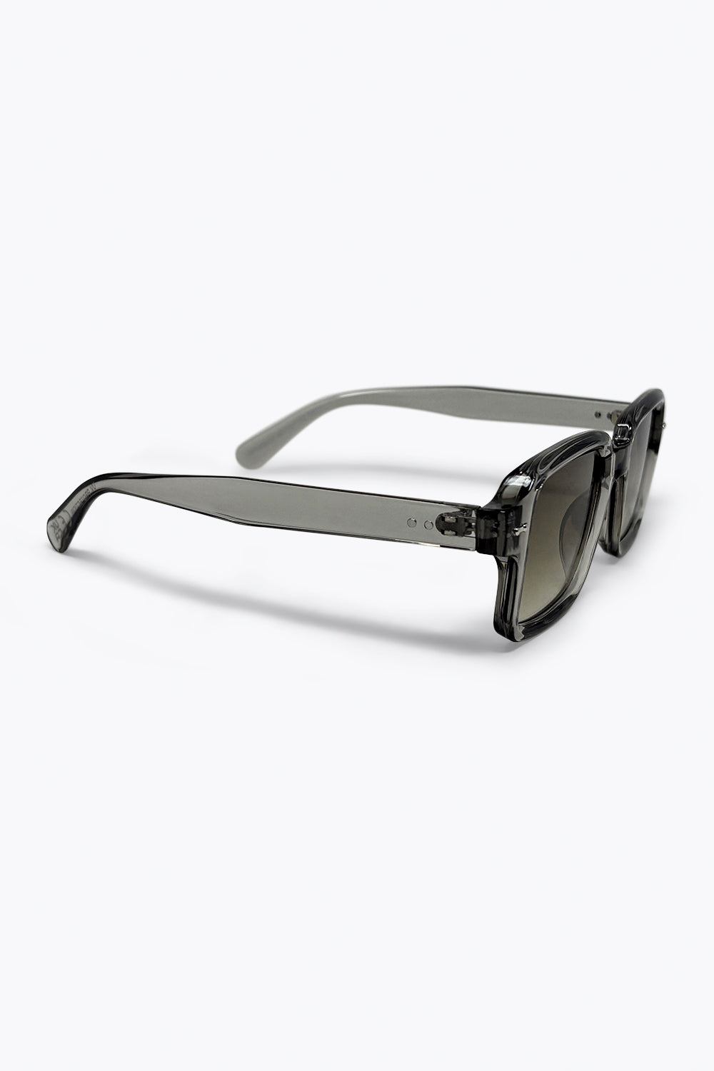 Grey Transparent Square Frame Gradient Lens Sunglasses