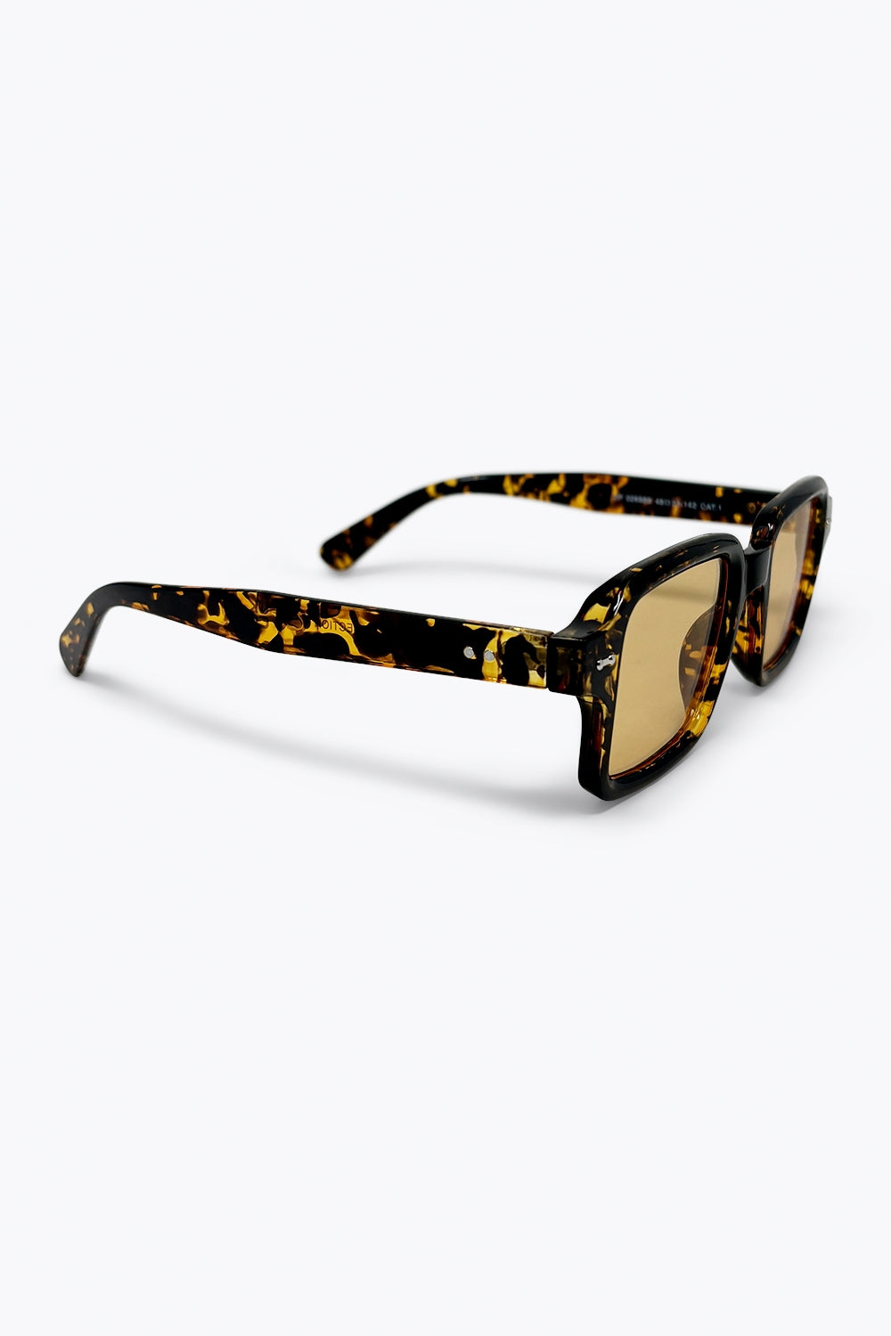 Multicolor Tortoiseshell Square Frame Yellow Lens Sunglasses