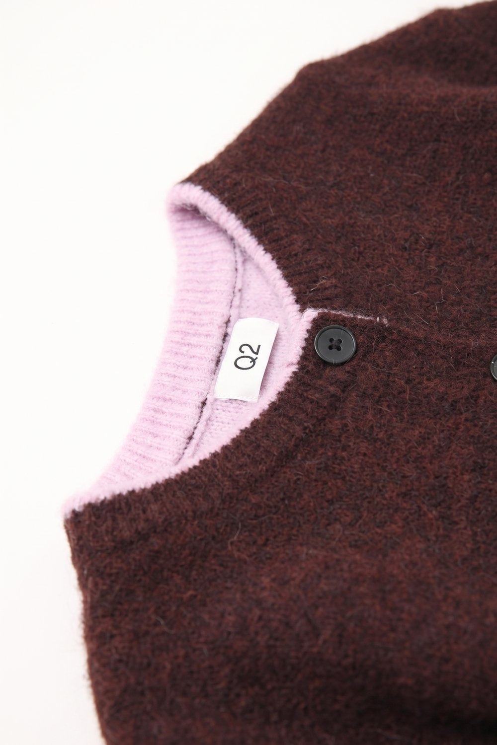 Burgundy Soft Knit Contrast Trim Button Cardigan Sweater - cardigan