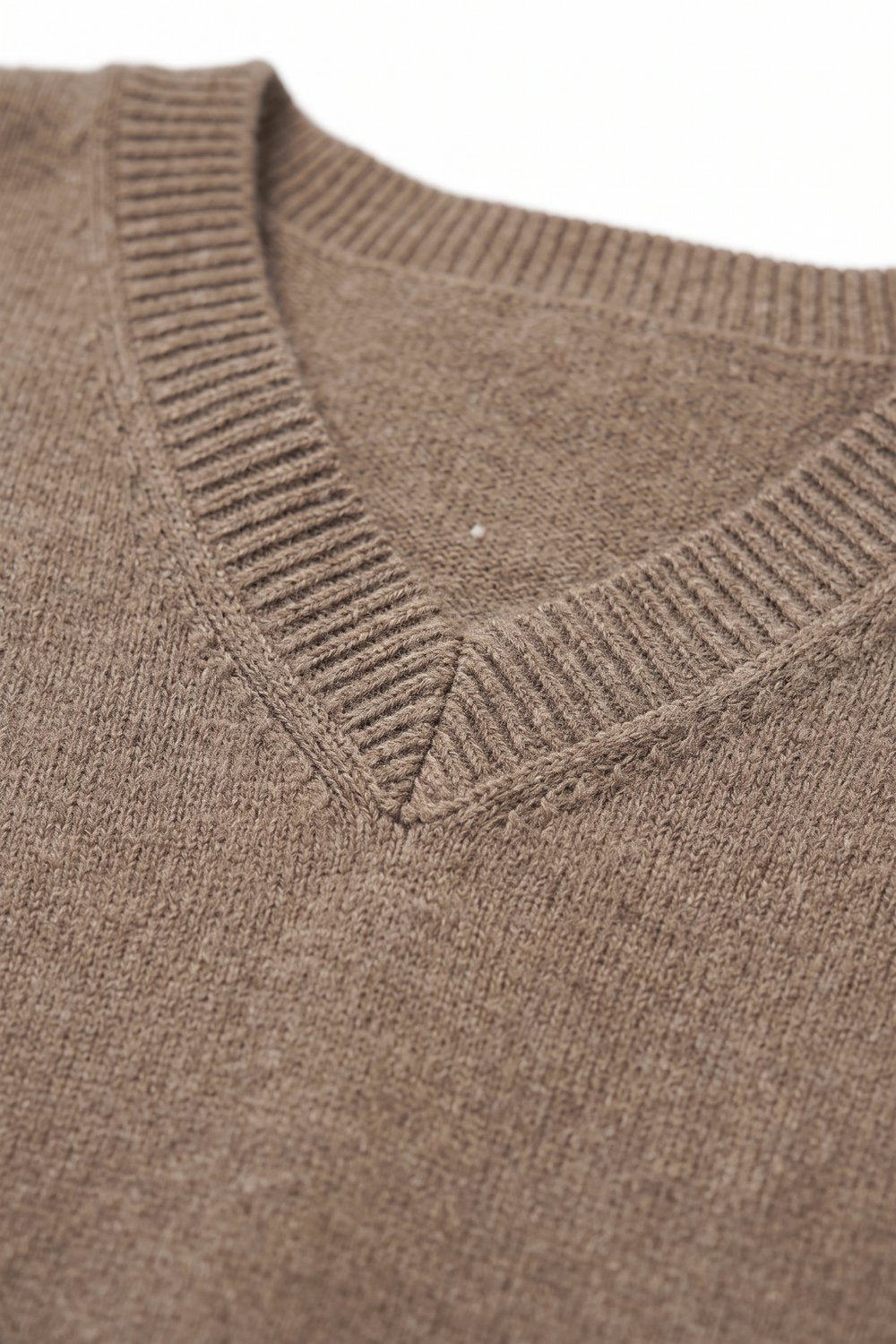 fango Soft Knit V Neck Ribbed Trim Vest with sequin embellished - Tops