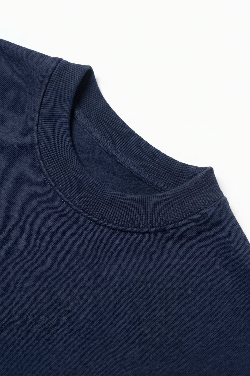 Navy Merino Wool Blend Fine Knit Short Sleeve Sweater - Jumpers