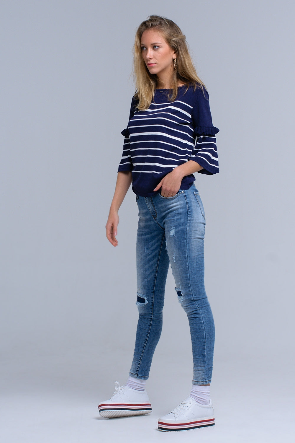 Skinny jeans with rips - Denim
