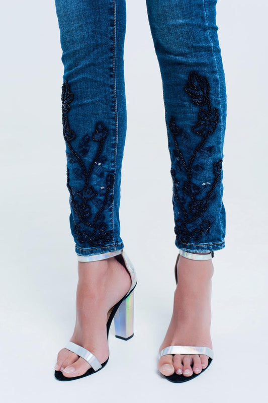 Skinny Blue jeans with strass - Denim