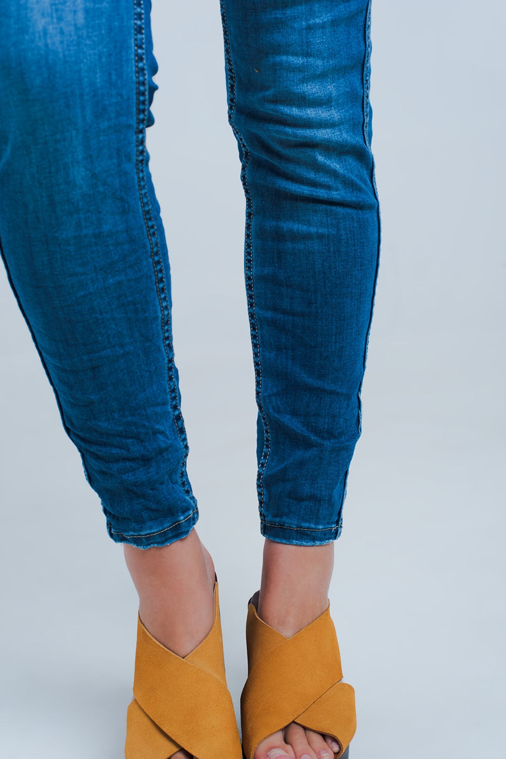 Jeans reversible in mid blue