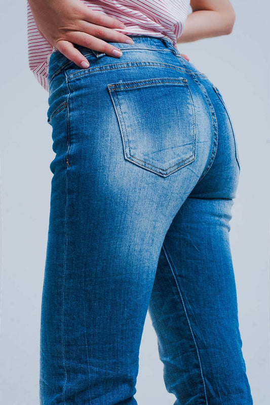 Skinny jeans with crinkle effect - Denim