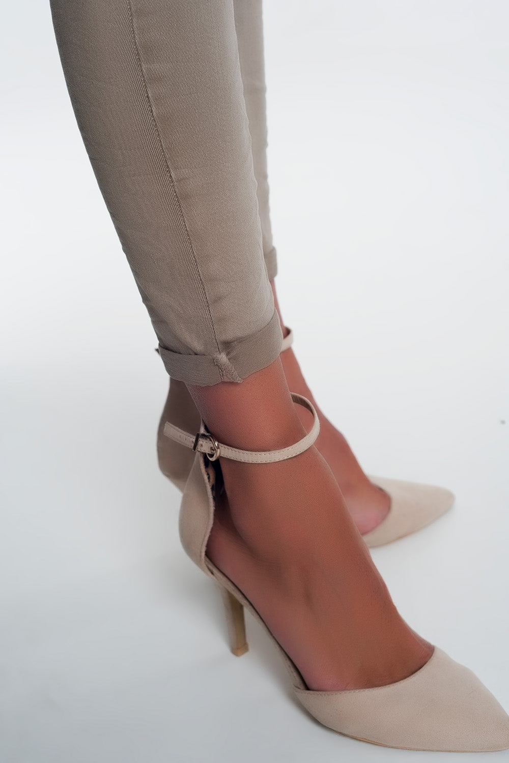 high waist skinny jeans in beige - Coloured Jeans