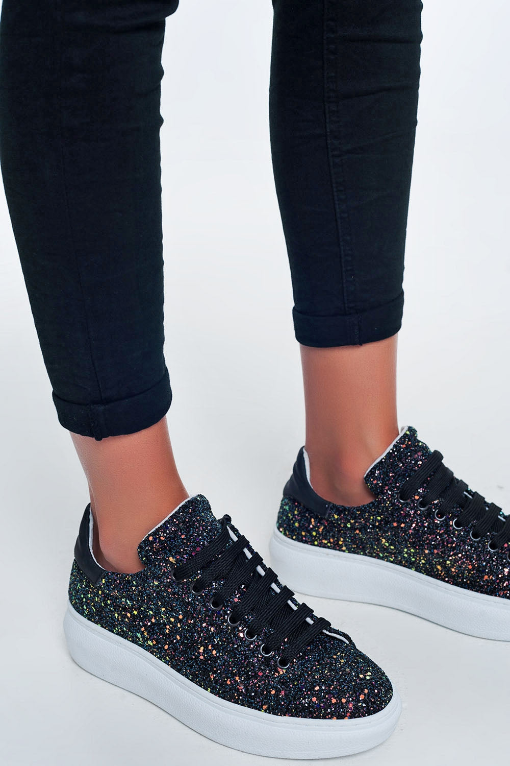 high waist skinny jeans in black - Coloured Jeans