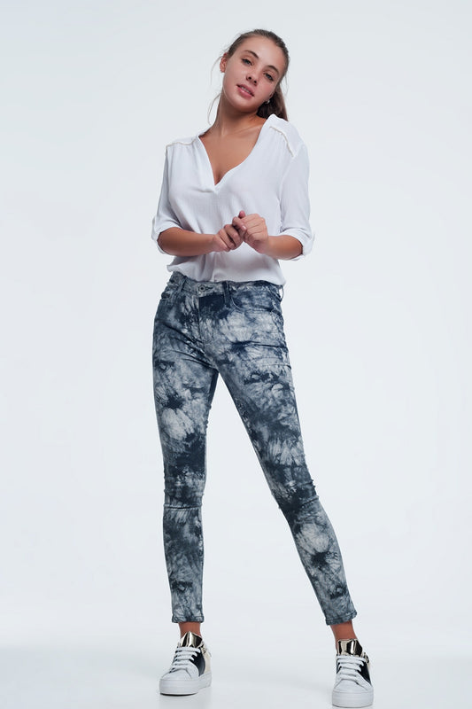 Gray tinted slim pants - trousers