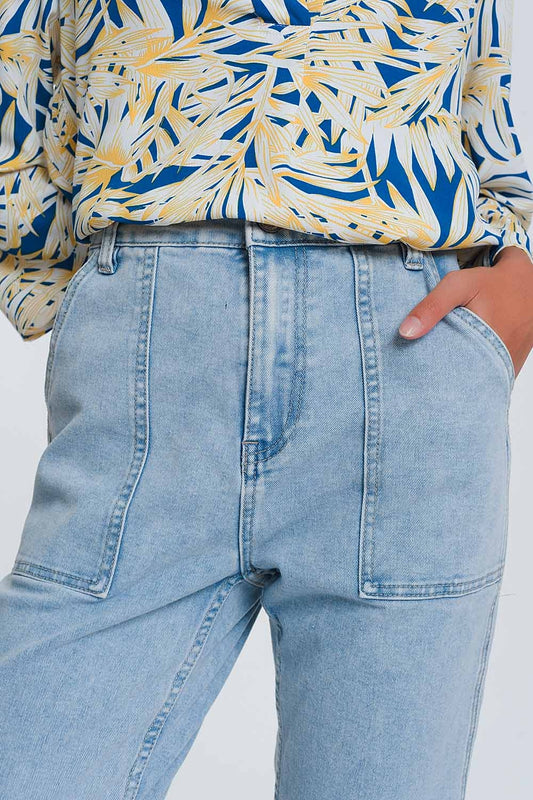 Pocket detail jeans in light denim - Denim