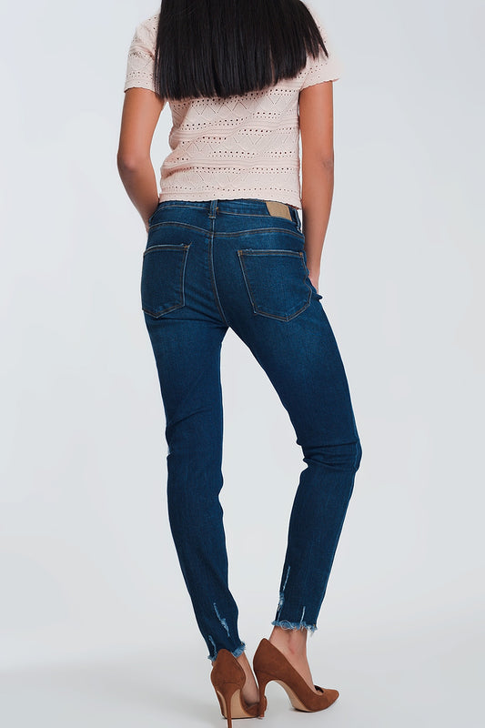 Skinny regular waist jeans in light denim - Denim