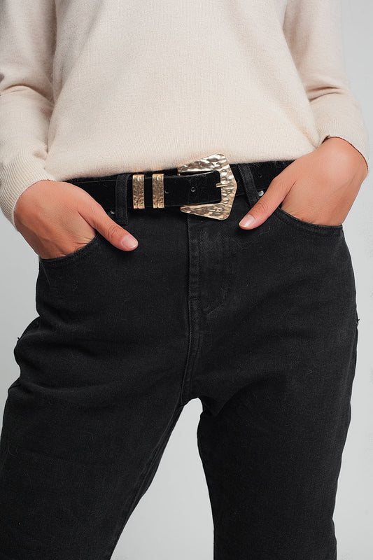 High waisted mom jeans in black - Denim