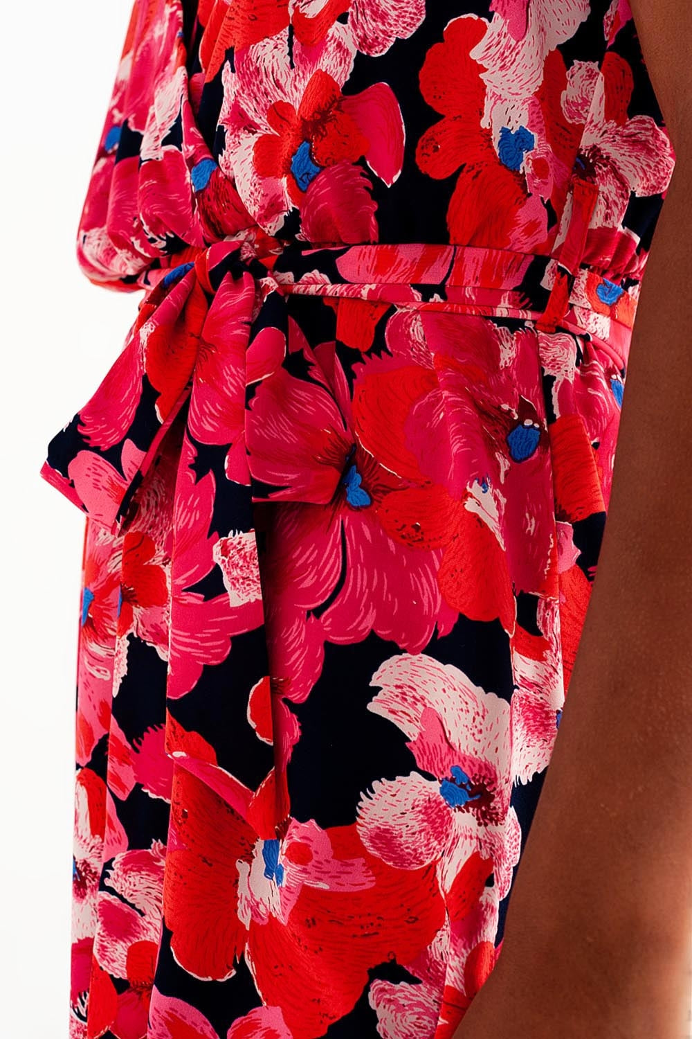 Flower Print Short Dress - dress