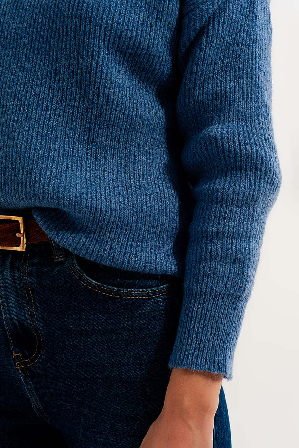 Blue crew neck jumper