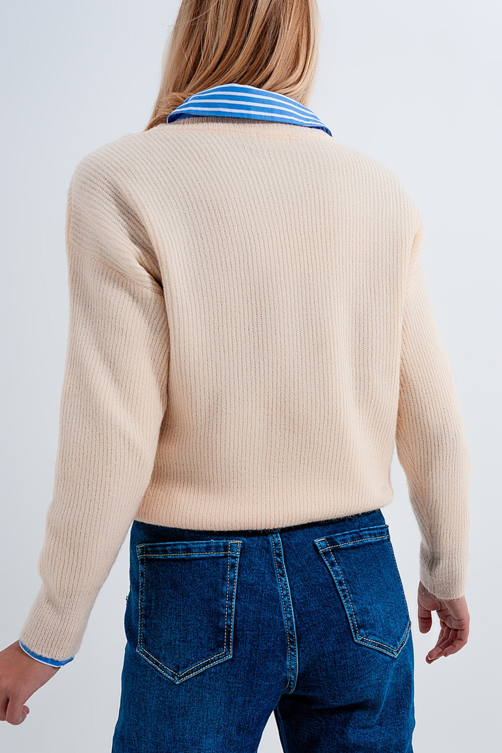 Beige crew neck jumper