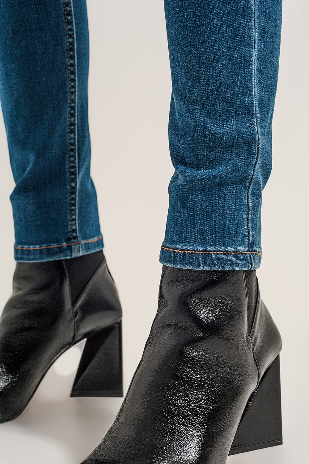 High waist super skinny jeans in medium blue - Denim