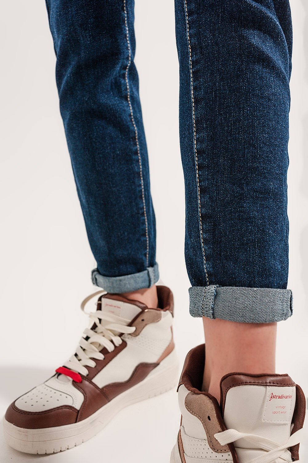 Blend cotton straight leg jeans in mid blue - Denim