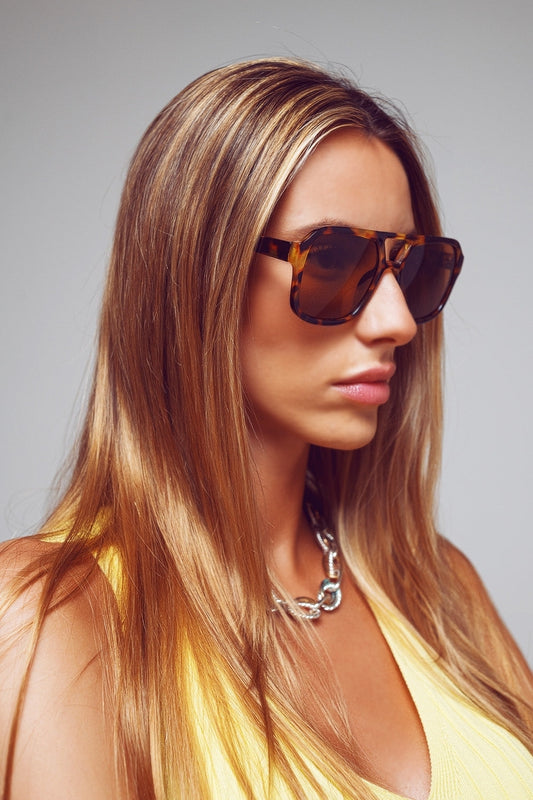 70´s Aviator Sunglasses In Tortoise Shell - Sunglasses