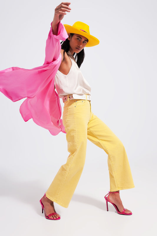 Wide leg jeans in sunshine yellow - Coloured Jeans