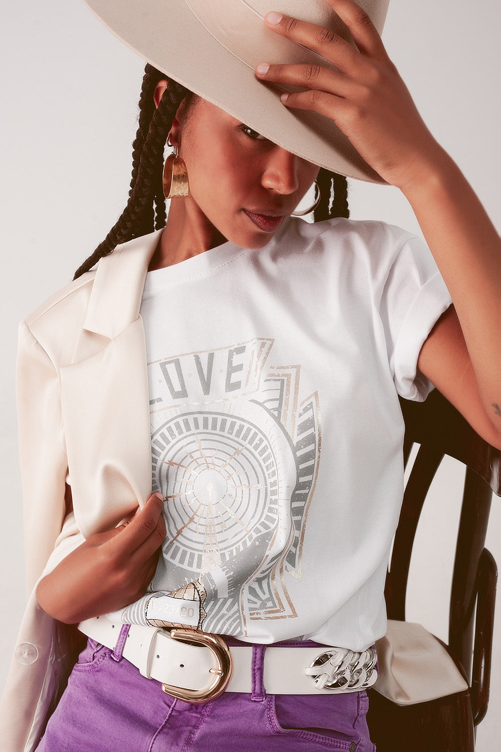 vintage logo t-shirt in white - top