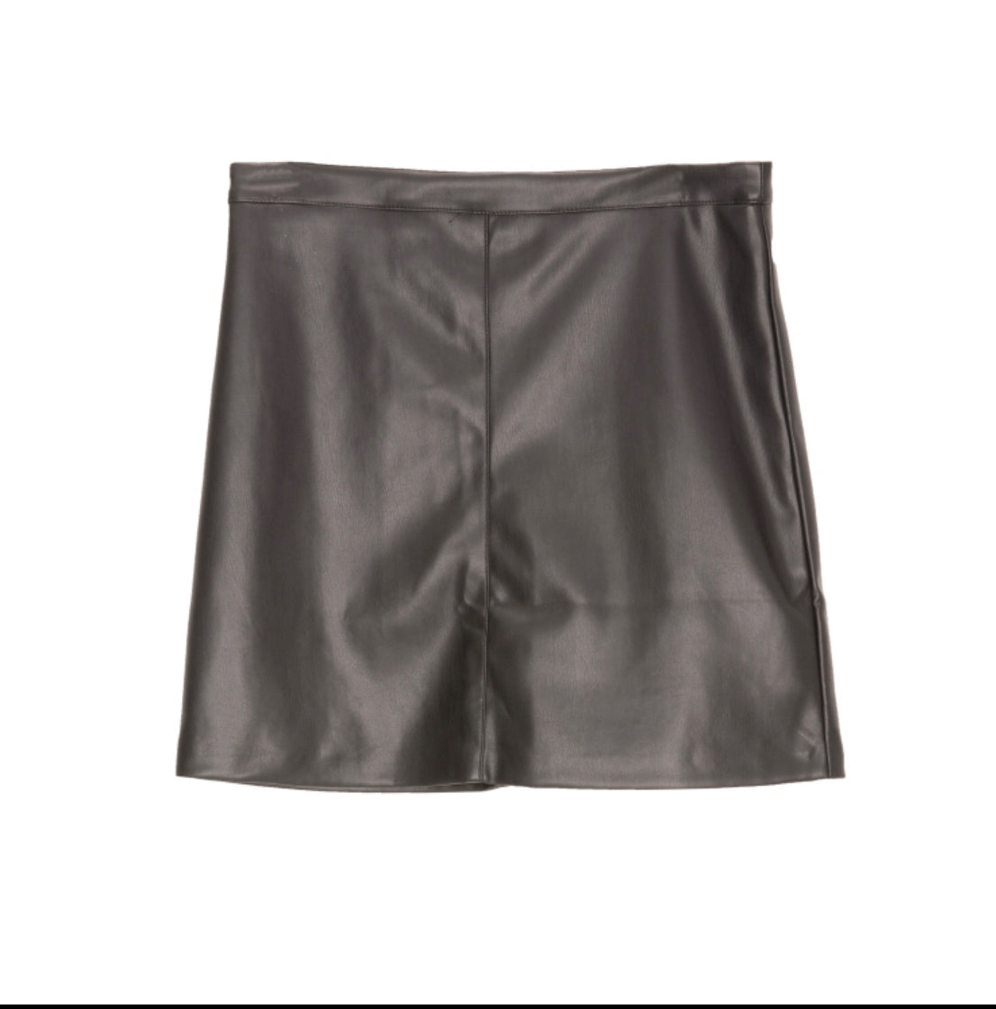 Black leather effect miniskirt