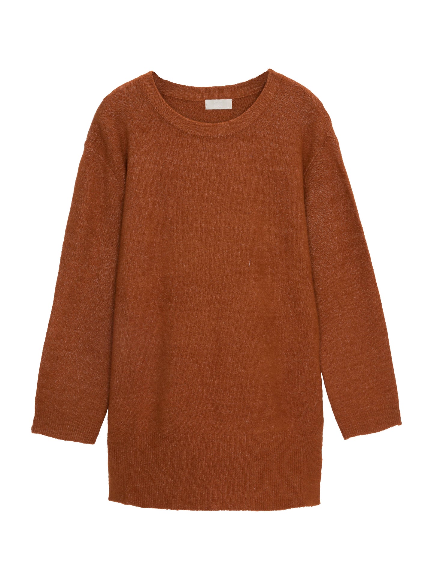 round neck oversized jumper dress in orange