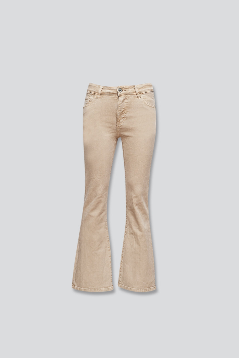 high waist flare jean in sand - Coloured Jeans