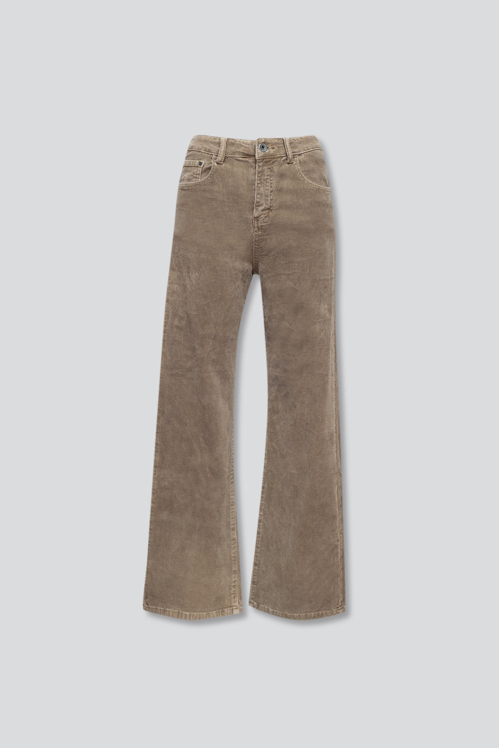 Cropped cord pants in beige
