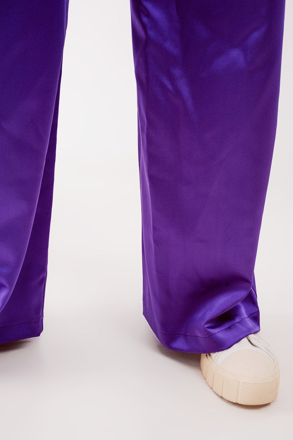 Palazzo pleated pants in purple - trousers