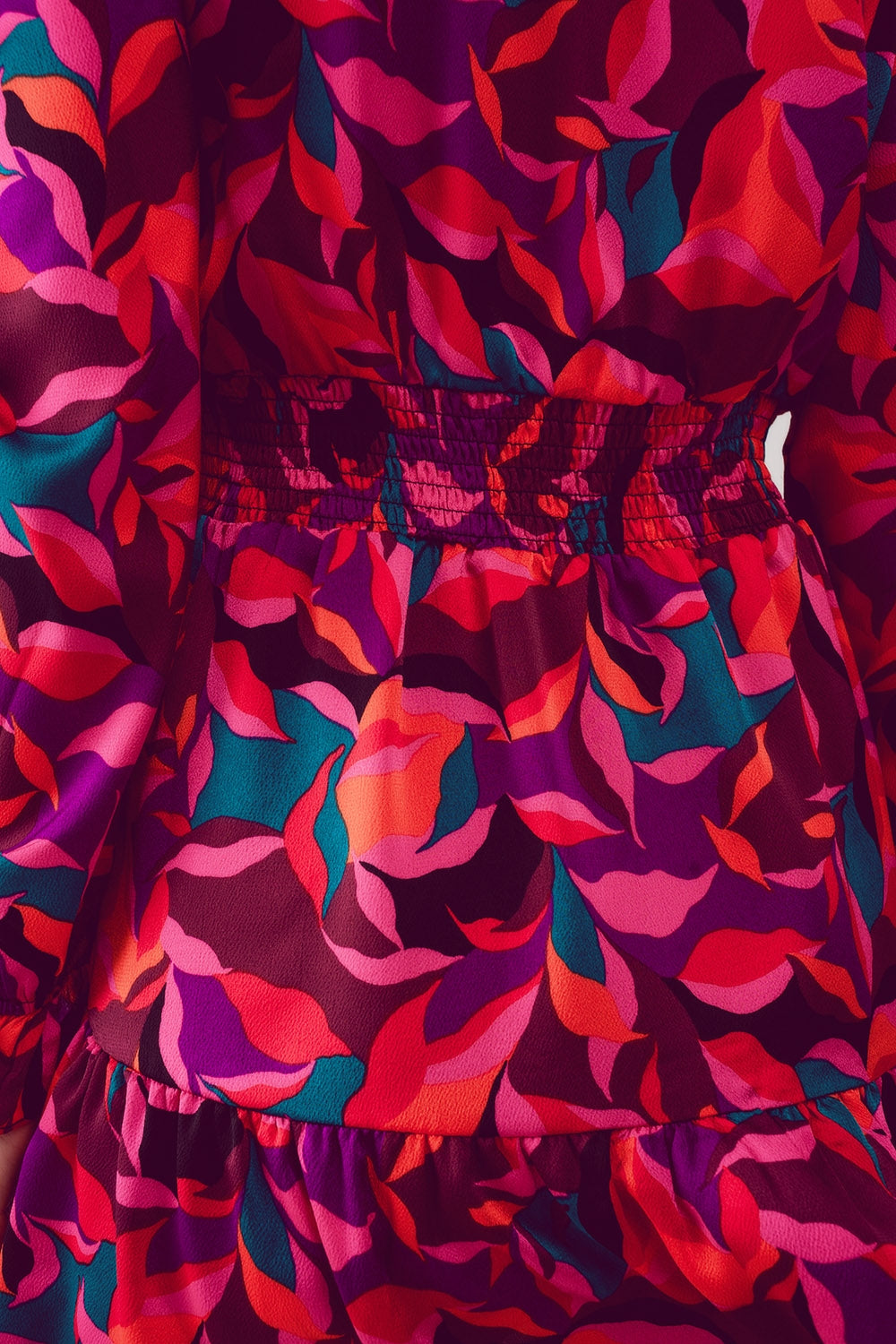 Puff sleeve mini dress in fuchsia - dress