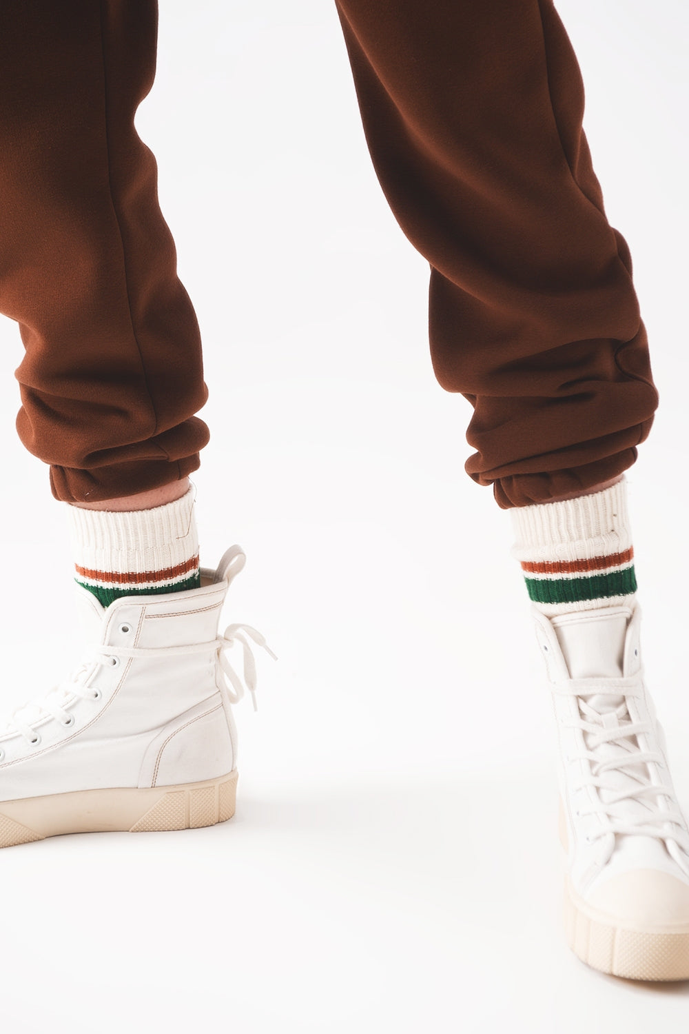 Cotton jogger in brown - trousers