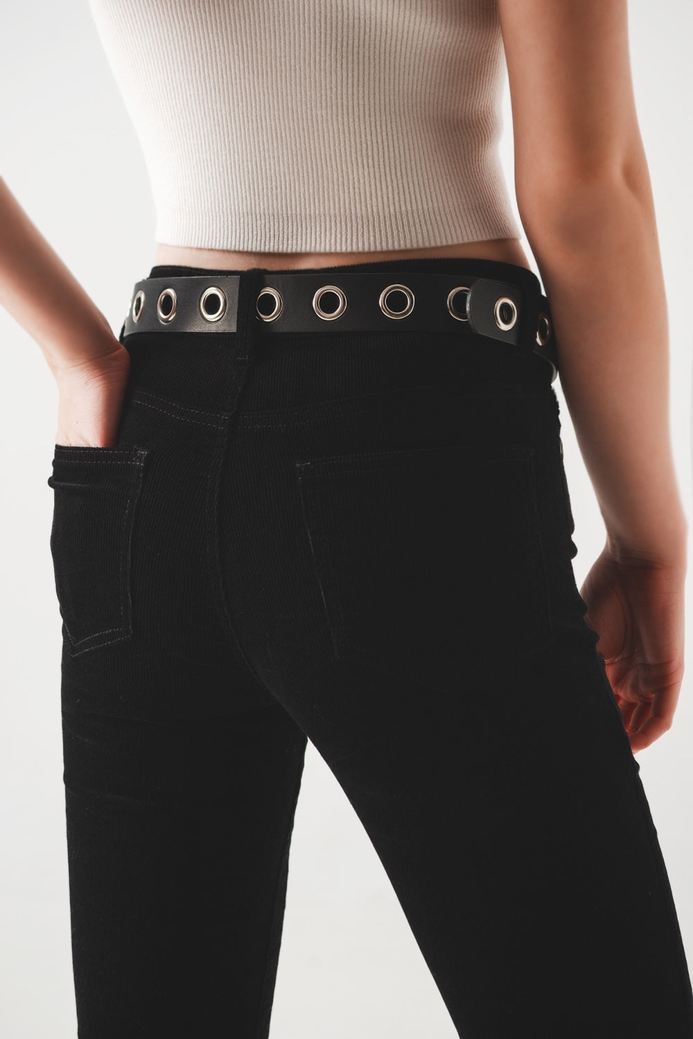 Cord flare in black - Coloured Jeans