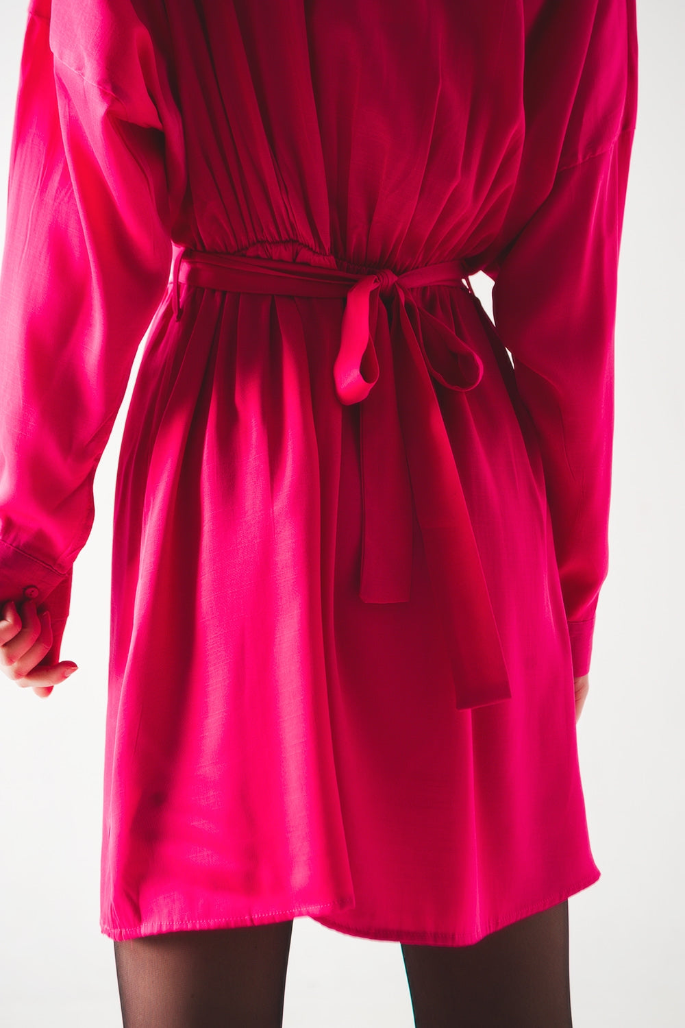 Satin mini dress in red - dress