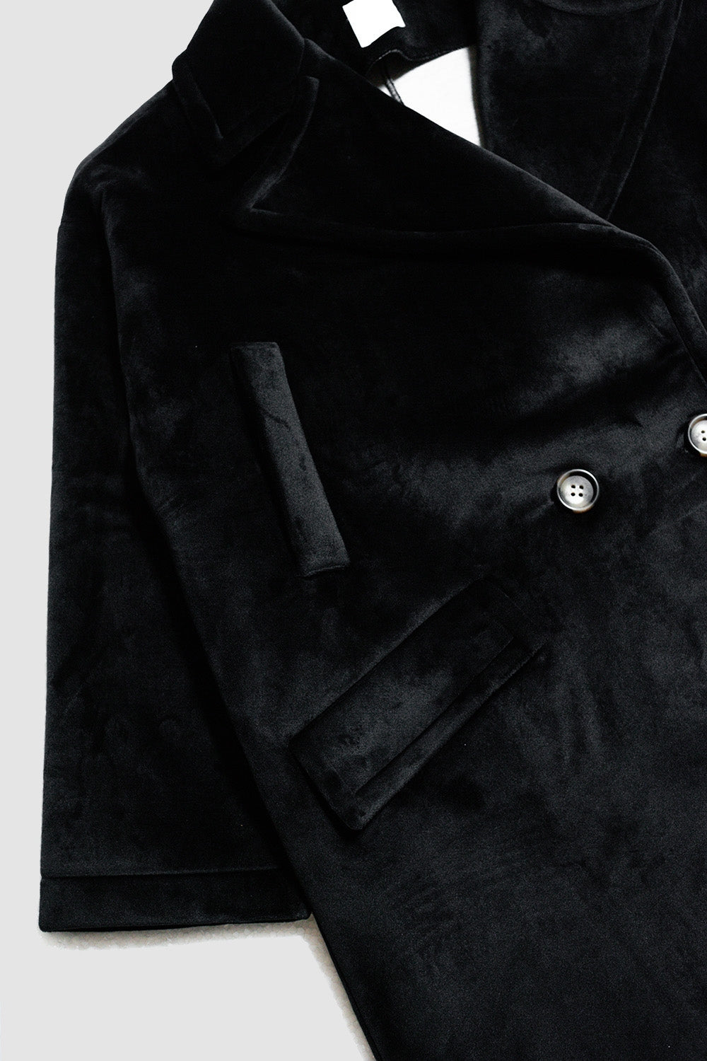 Faux suede oversized coat in black