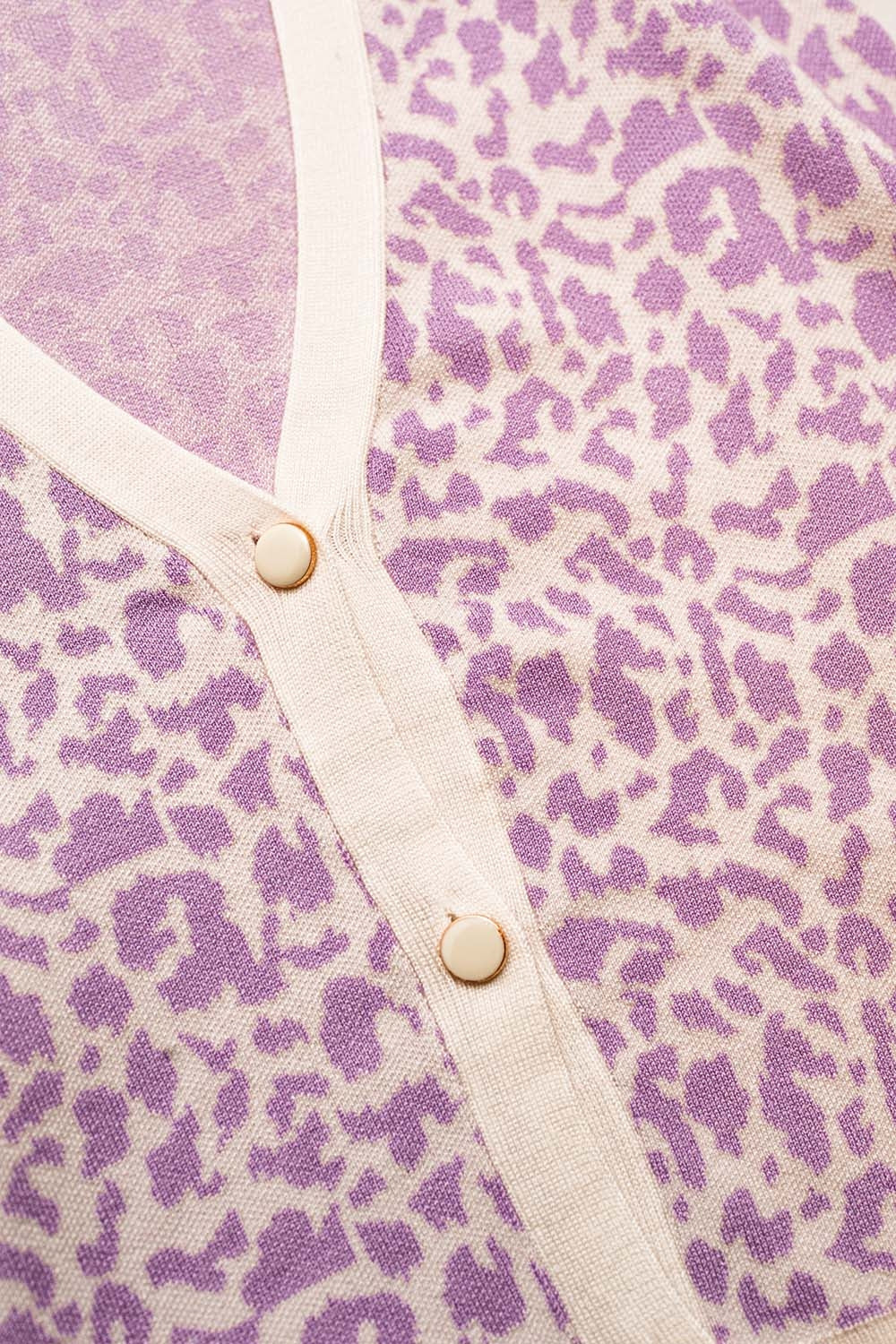 Lightweight knitted cardigan in lilac animal print