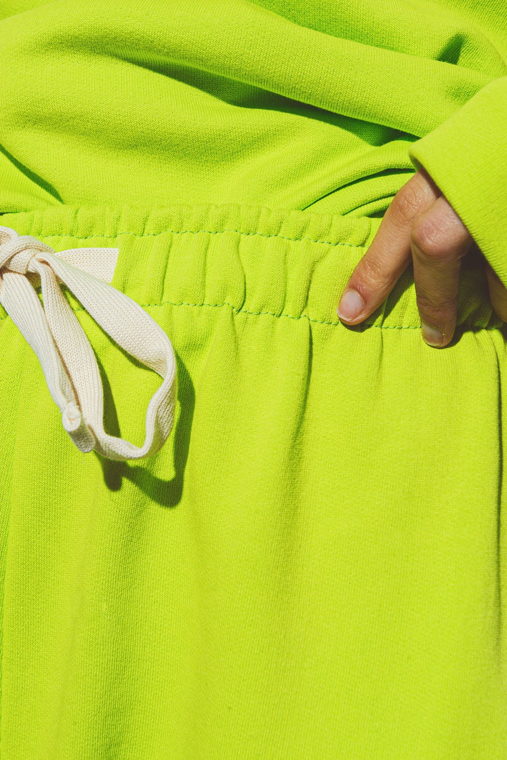 Oversized Jogger with Tie Waist in Lime - trousers