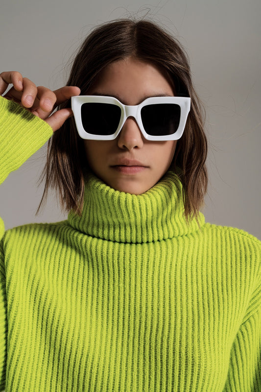 90's Squared Sunglasses in white - Sunglasses