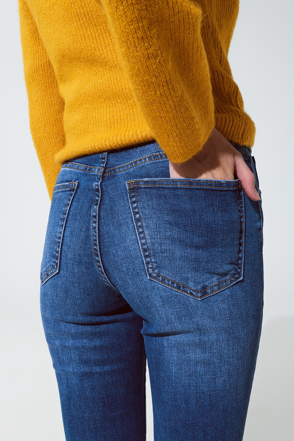 Medium blue skinny flared jeanss - Denim