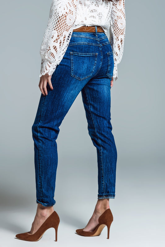 Basic Super Skinny Jeans In Mid Wash - Denim