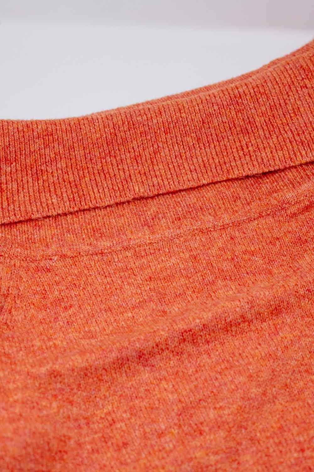 Orange sweater with boat neckline - jumper