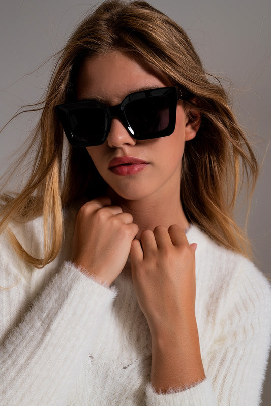 90's Squared Sunglasses in black - Sunglasses