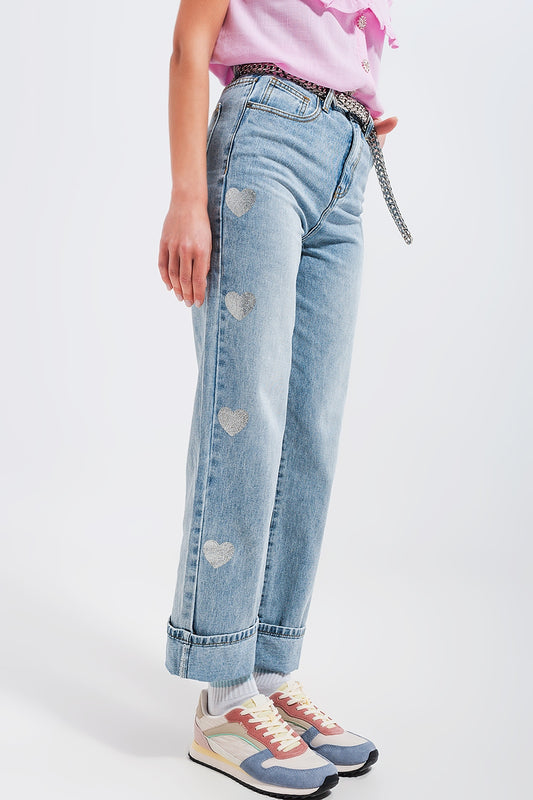 90s jean in heart print - Jeans