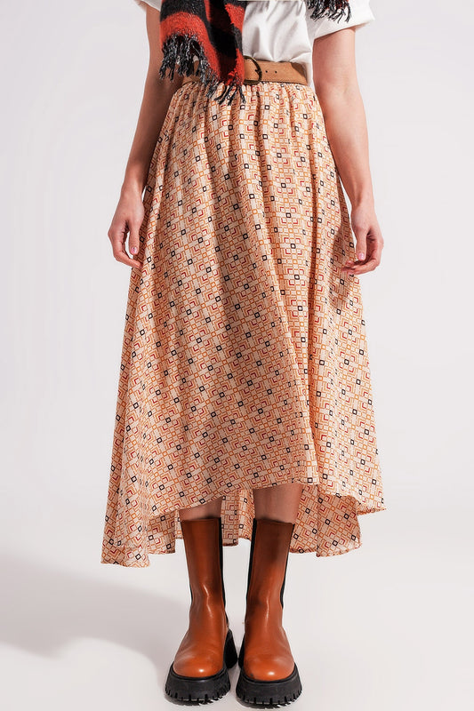 90s Midi skirt in geo print - Skirts