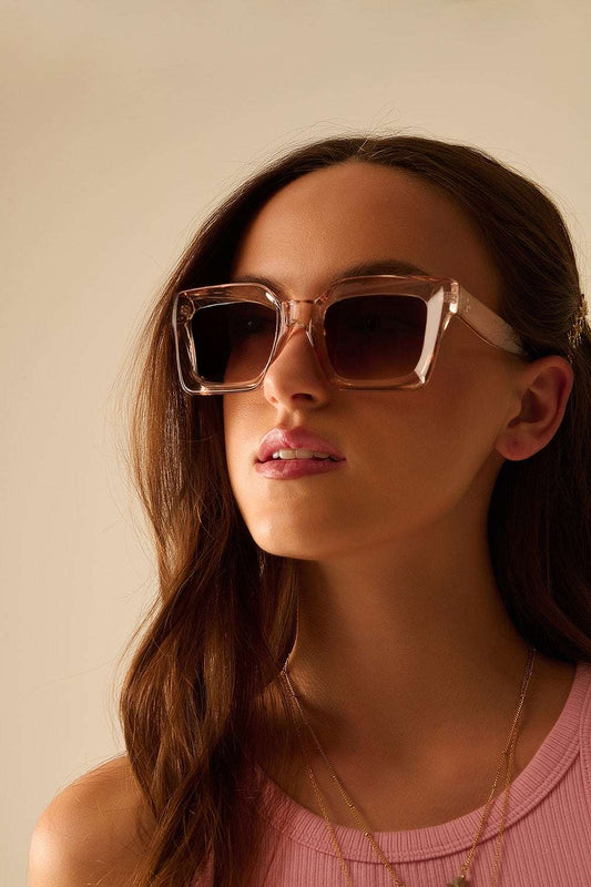 90s Squared Sunglasses in beige - Sunglasses