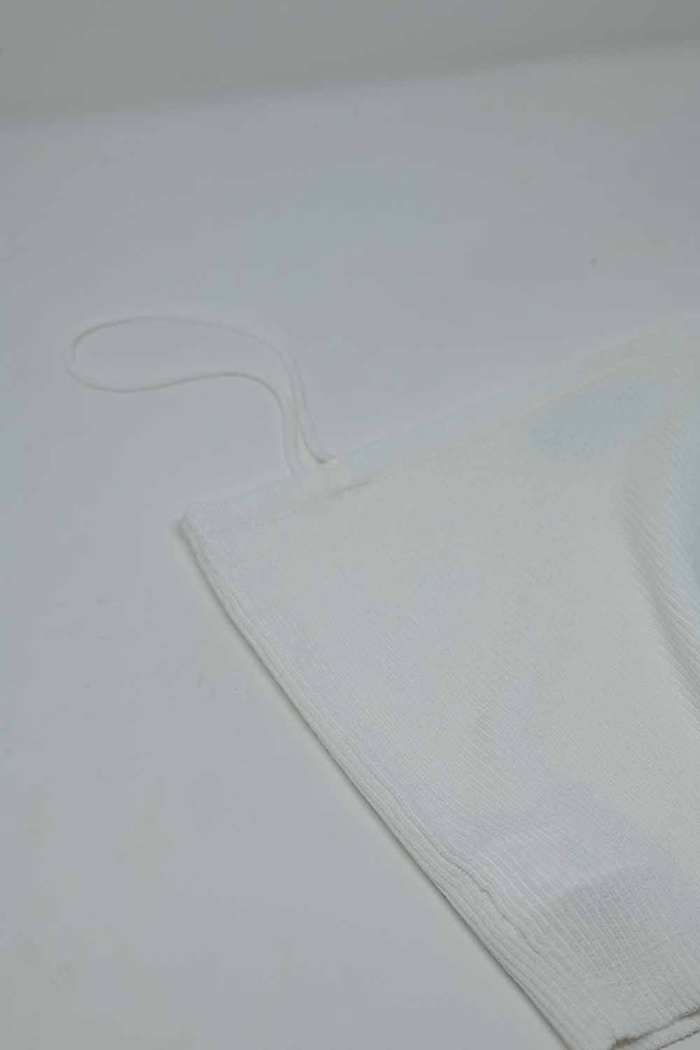 Basic knitted Top In White With Thin Straps
