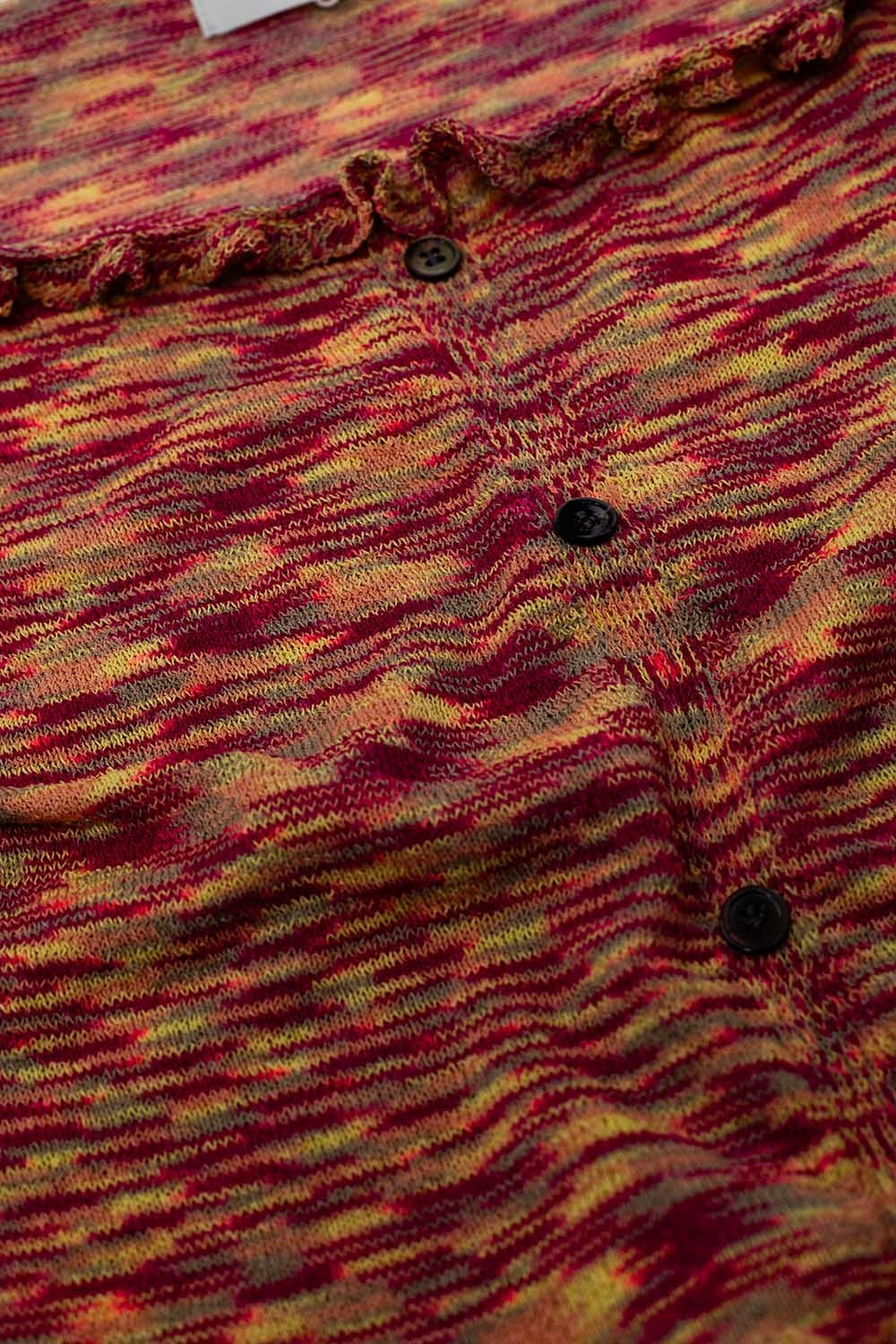 Off The Shoulder Cropped Knitted Top in Rust Melange