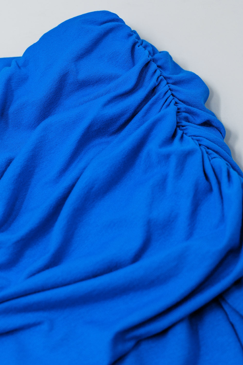 Bodycon Off Shoulder Top In Blue - top