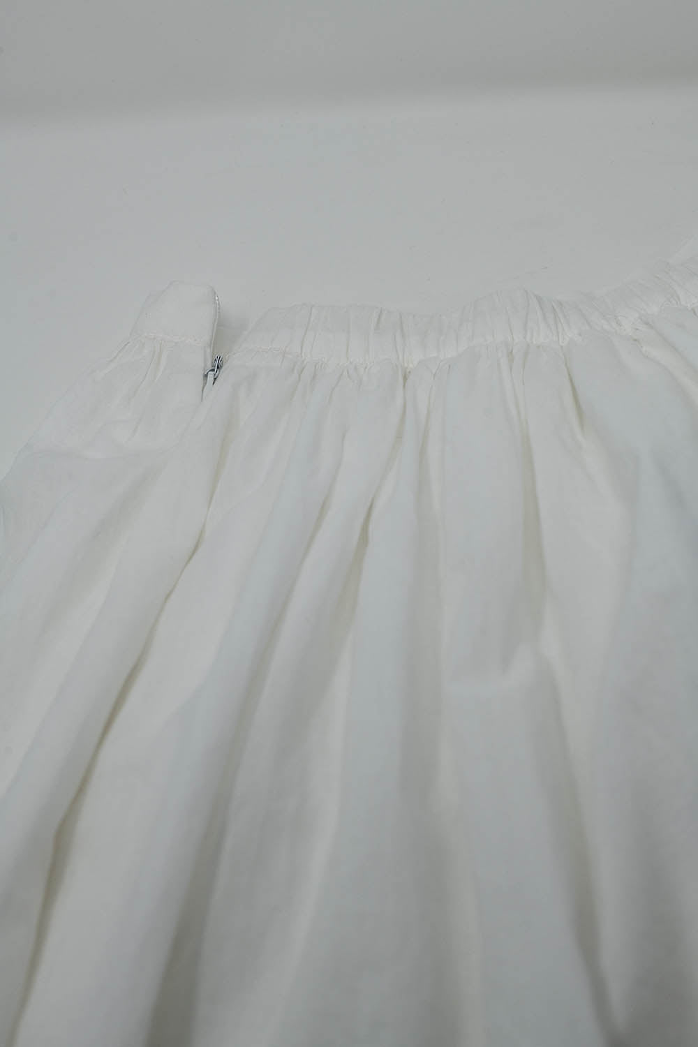 Flowy Drop Waist White Skirt With Brown Ombre Detail