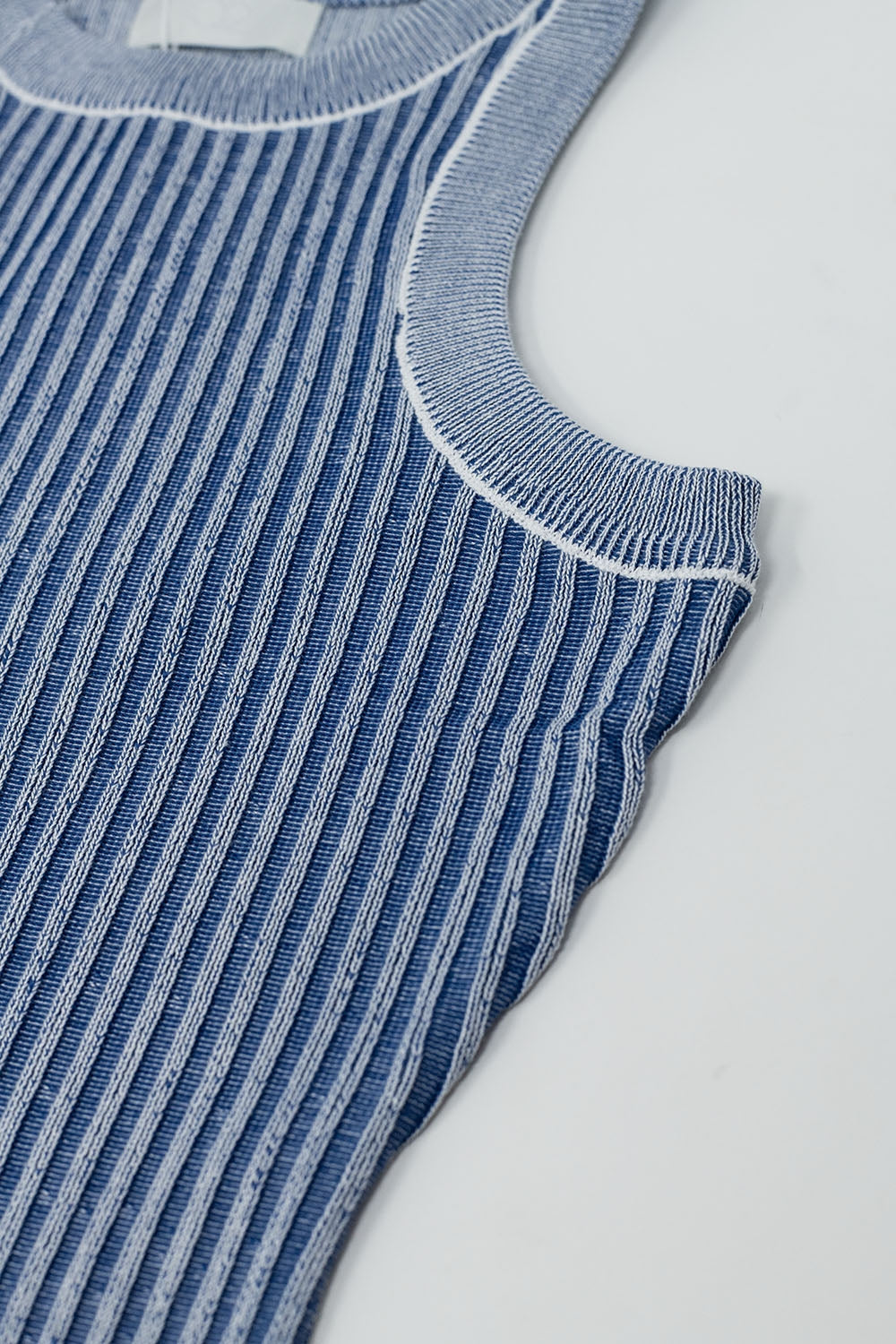 Maxi Sleeveless Halter Bodycon Ribbed Dress in blue - dress